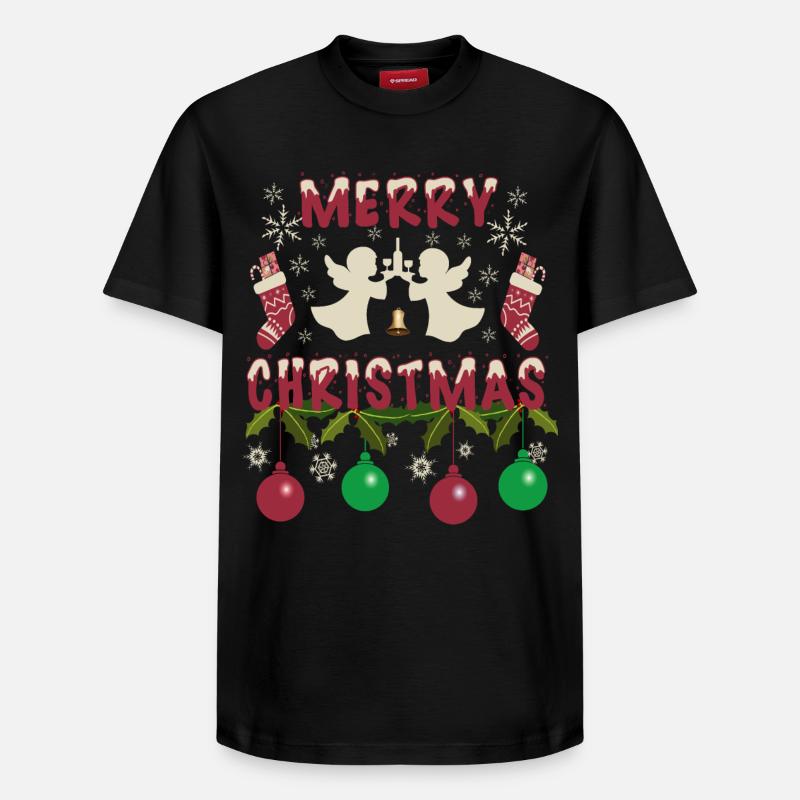 Ange de Noël - T-shirt unisexe décontracté en coton Supima – de SPREAD - noir