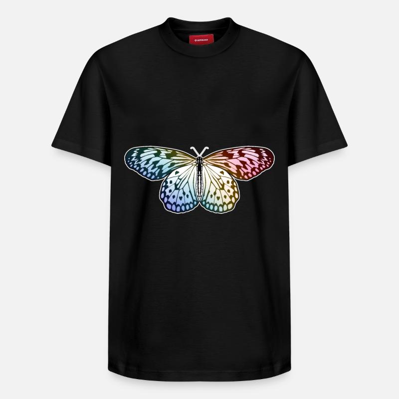 Schmetterling Regenbogen - Relaxed Unisex Supima Cotton T-Shirt – von SPREAD - Schwarz