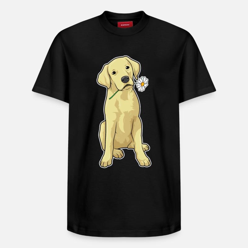 Labrador Gänseblümchen - Relaxed Unisex Supima Cotton T-Shirt – von SPREAD - Schwarz