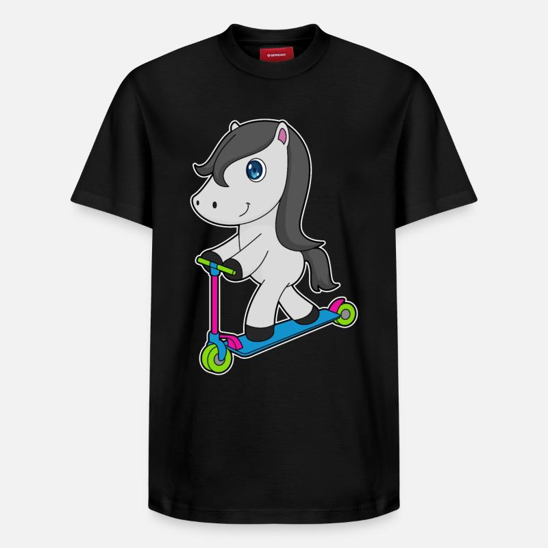 Trottinette à cheval - T-shirt unisexe décontracté en coton Supima – de SPREAD - noir