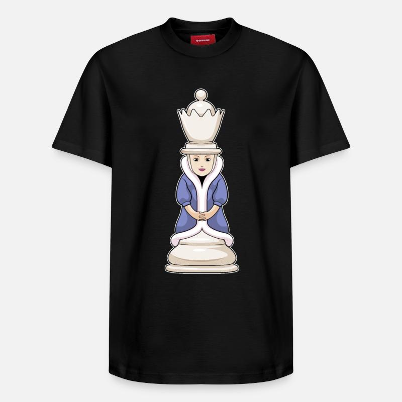 Pièce d’échecs Queen Chess - T-shirt unisexe décontracté en coton Supima – de SPREAD - noir