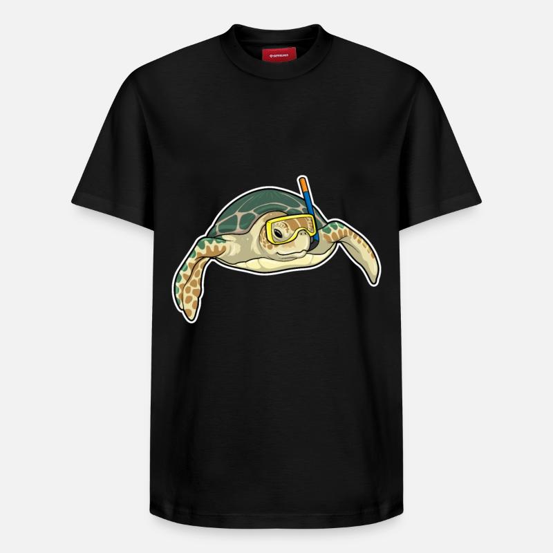 Turtle Diver Snorkel - T-shirt unisexe décontracté en coton Supima – de SPREAD - noir