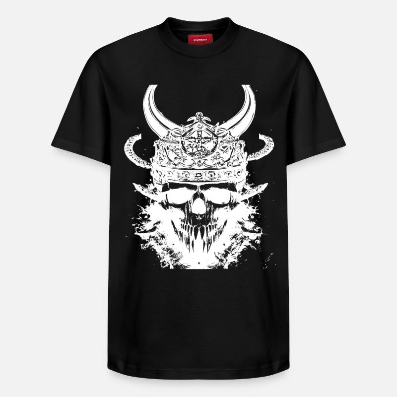 Wikinger Schädel - Relaxed Unisex Supima Cotton T-Shirt – von SPREAD - Schwarz