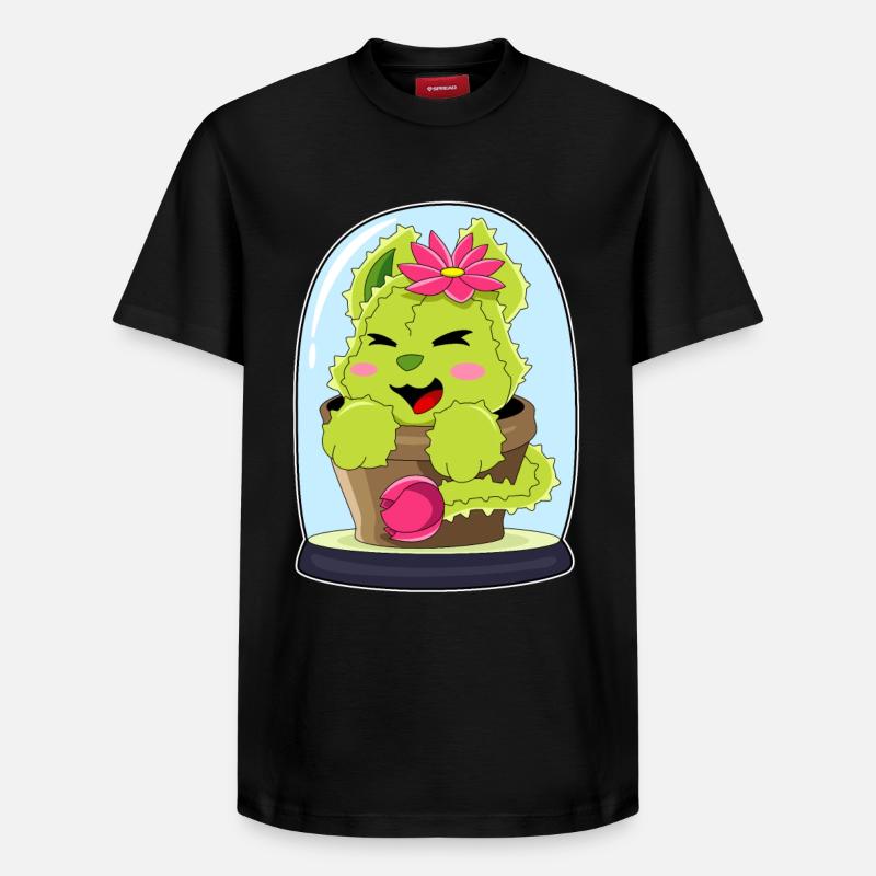 Cactus chat - T-shirt unisexe décontracté en coton Supima – de SPREAD - noir