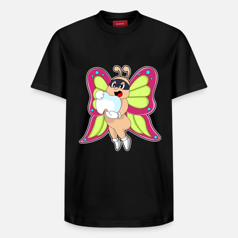 Dent de dentiste papillon - T-shirt unisexe décontracté en coton Supima – de SPREAD - noir