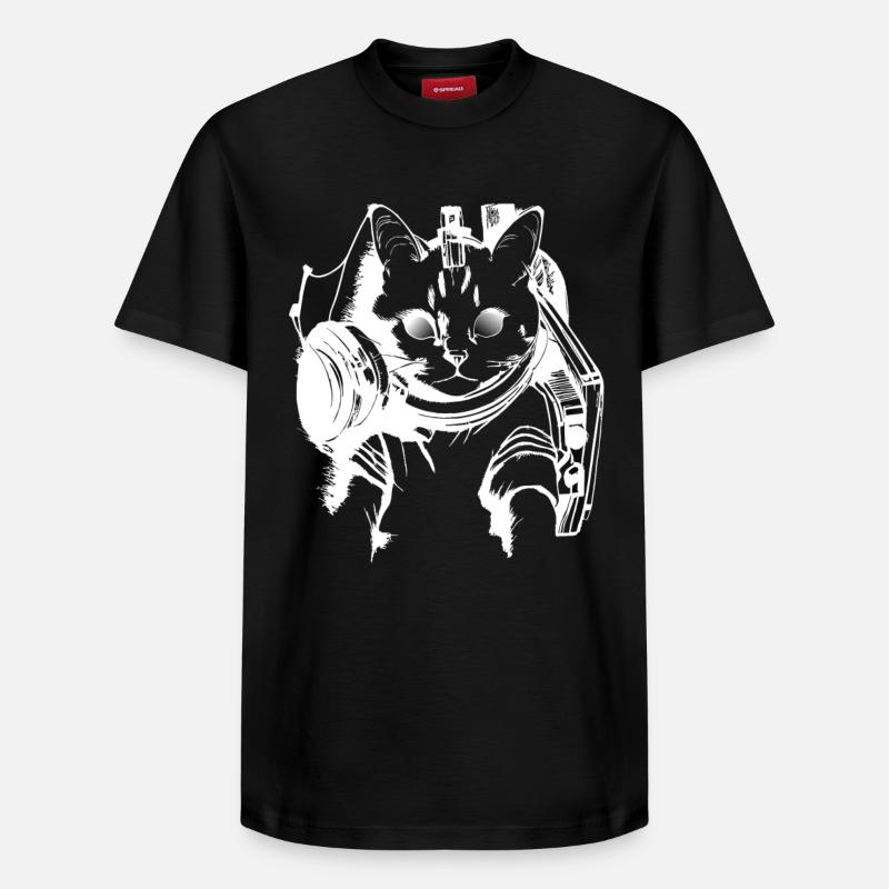 DJ Chat en blanc - T-shirt unisexe décontracté en coton Supima – de SPREAD - noir