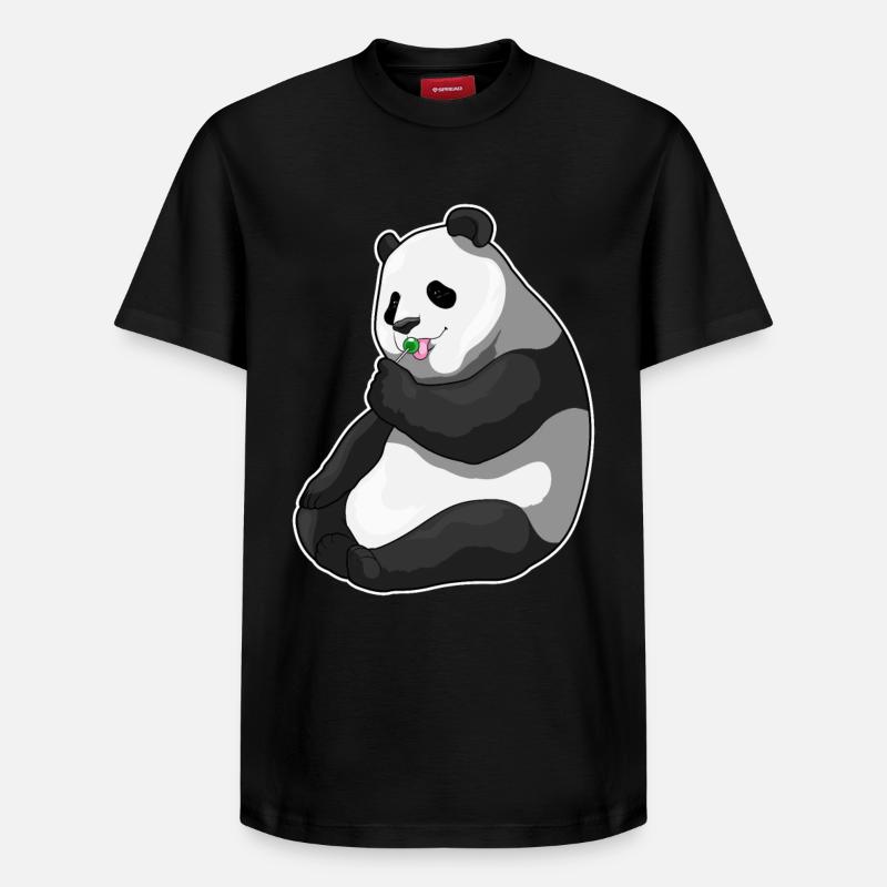 Sucette panda - T-shirt unisexe décontracté en coton Supima – de SPREAD - noir