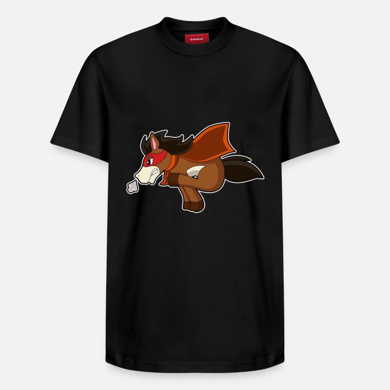 Pferd Held - Relaxed Unisex Supima Cotton T-Shirt – von SPREAD - Schwarz