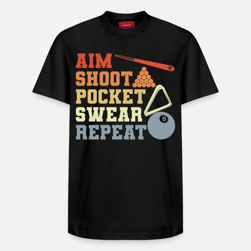 Joueur de billard - T-shirt unisexe décontracté en coton Supima – de SPREAD - noir