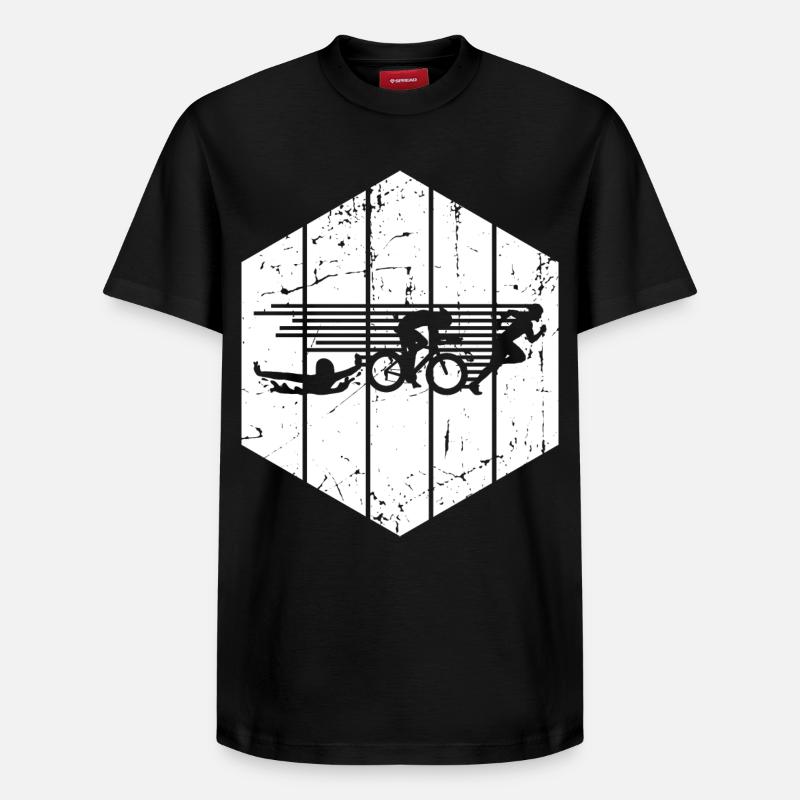 Compétition de triathlon - T-shirt unisexe décontracté en coton Supima – de SPREAD - noir