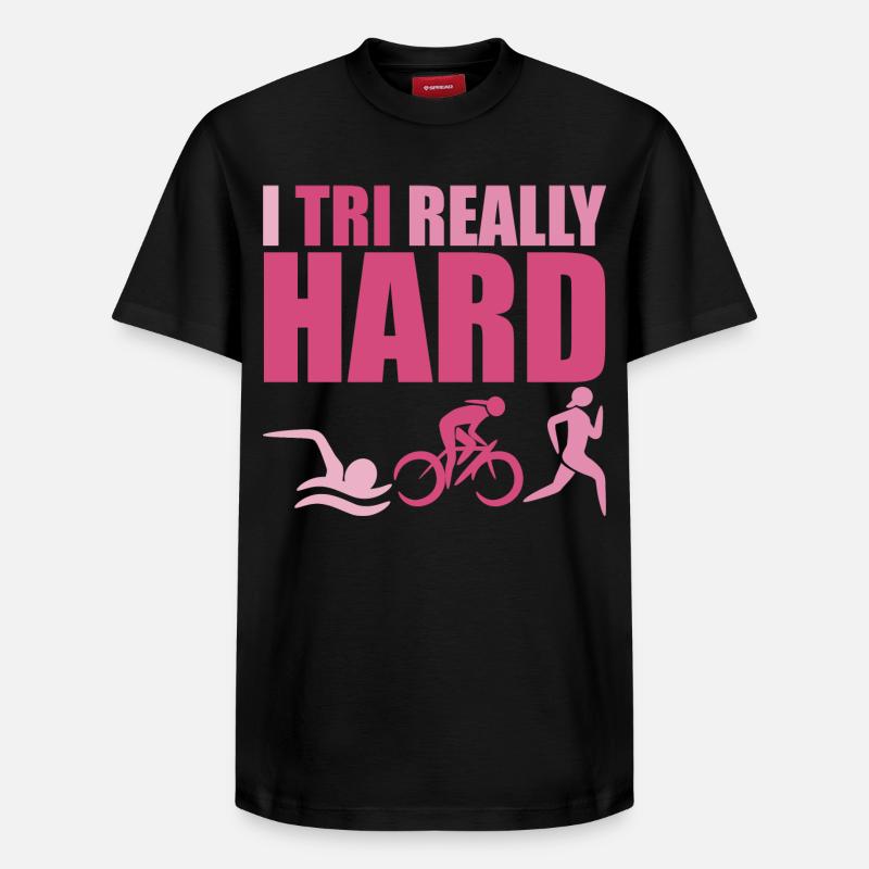 Compétition de triathlon - T-shirt unisexe décontracté en coton Supima – de SPREAD - noir