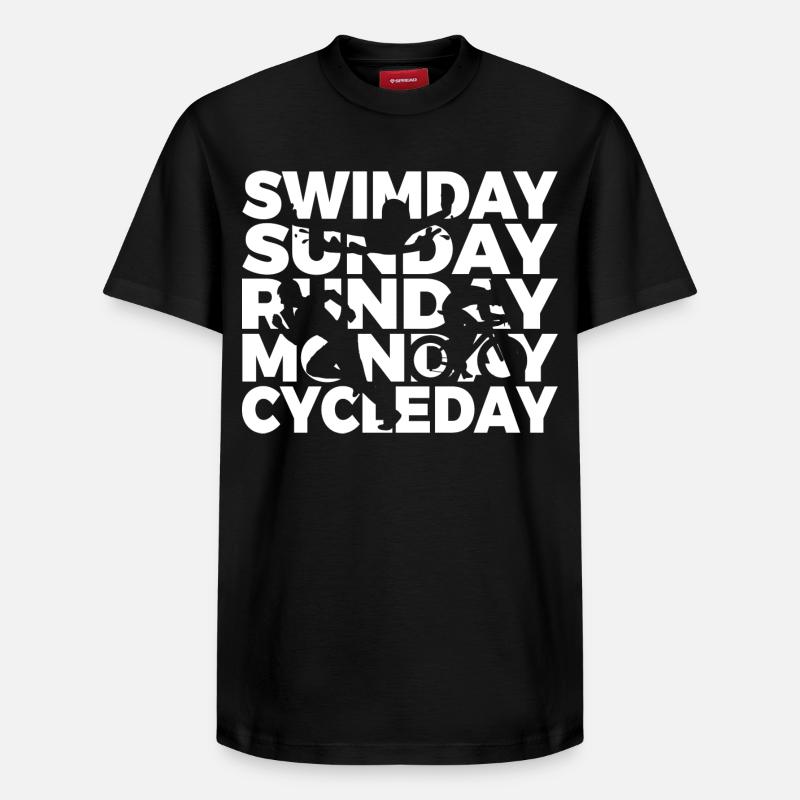 Triathlon en semaine - T-shirt unisexe décontracté en coton Supima – de SPREAD - noir