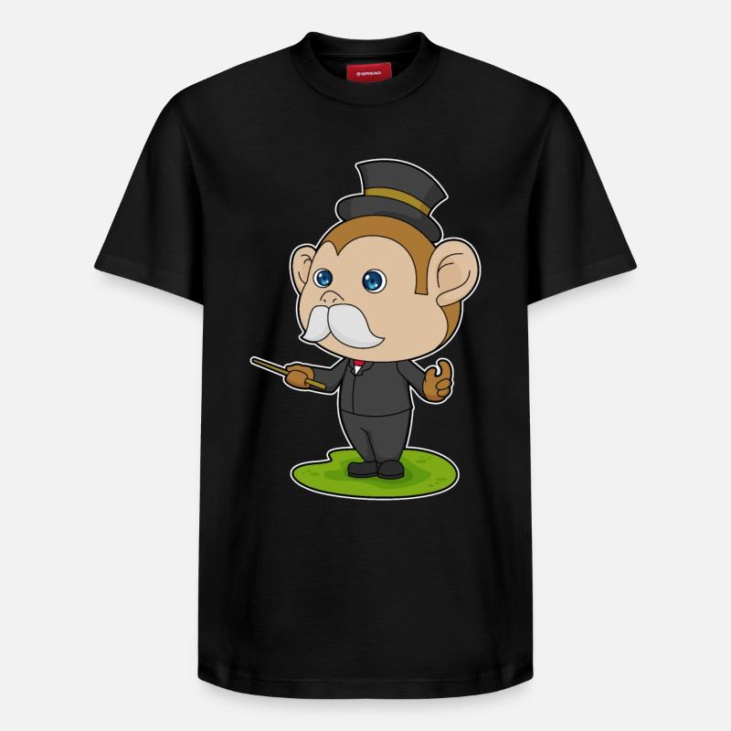 Monkey Wizard Wand - Relaxed Unisex Supima Cotton T-Shirt – by SPREAD - black