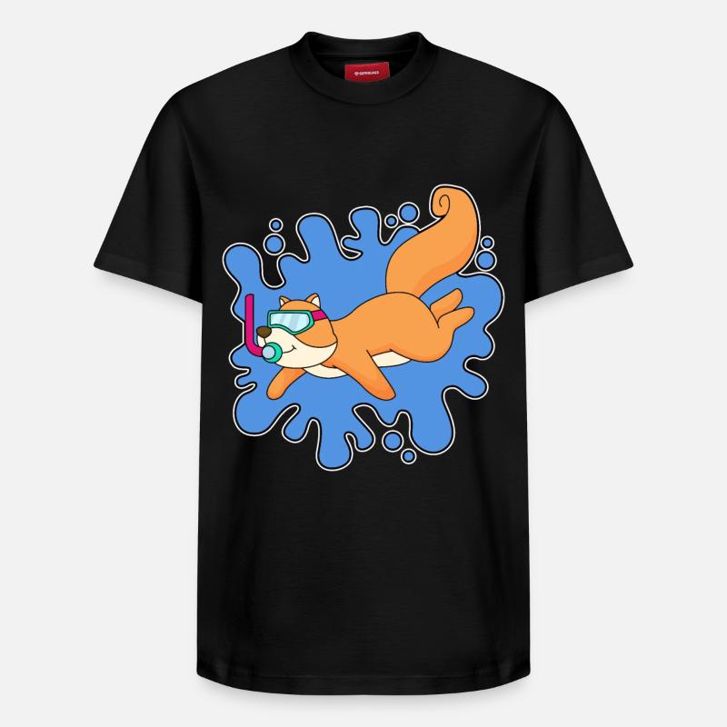 Squirrel Diver Snorkel - T-shirt unisexe décontracté en coton Supima – de SPREAD - noir