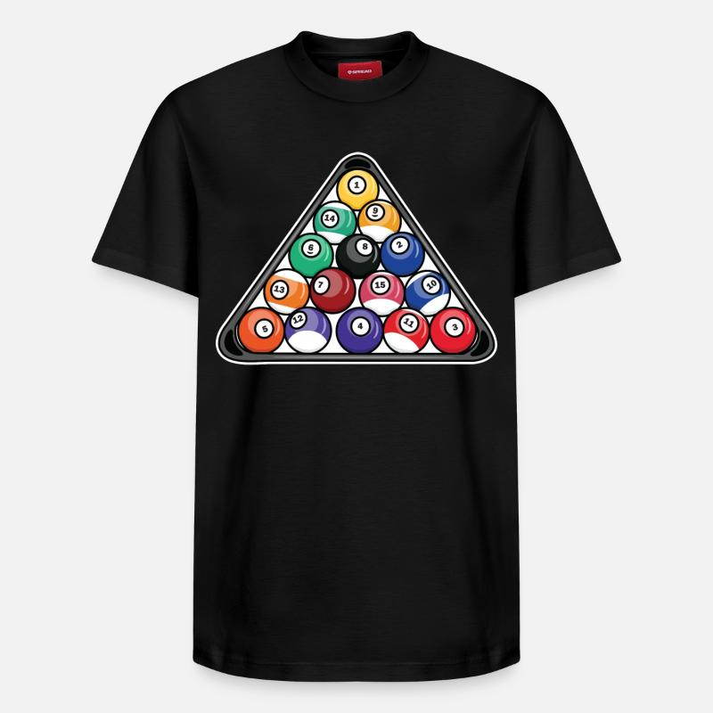 Triangle de billard - T-shirt unisexe décontracté en coton Supima – de SPREAD - noir