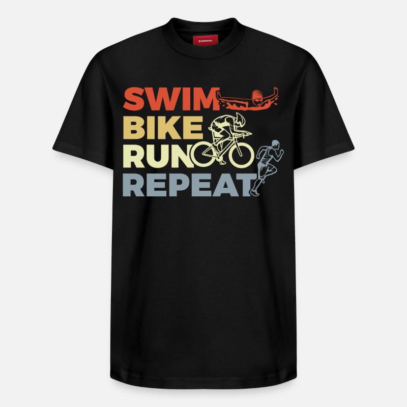 Répétition du triathlon - T-shirt unisexe décontracté en coton Supima – de SPREAD - noir