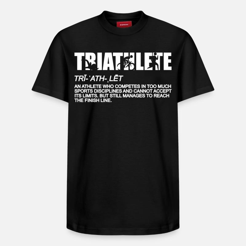 Importance du triathlon - T-shirt unisexe décontracté en coton Supima – de SPREAD - noir