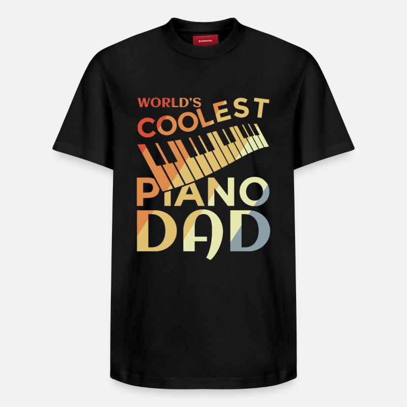 Père pianiste - T-shirt unisexe décontracté en coton Supima – de SPREAD - noir