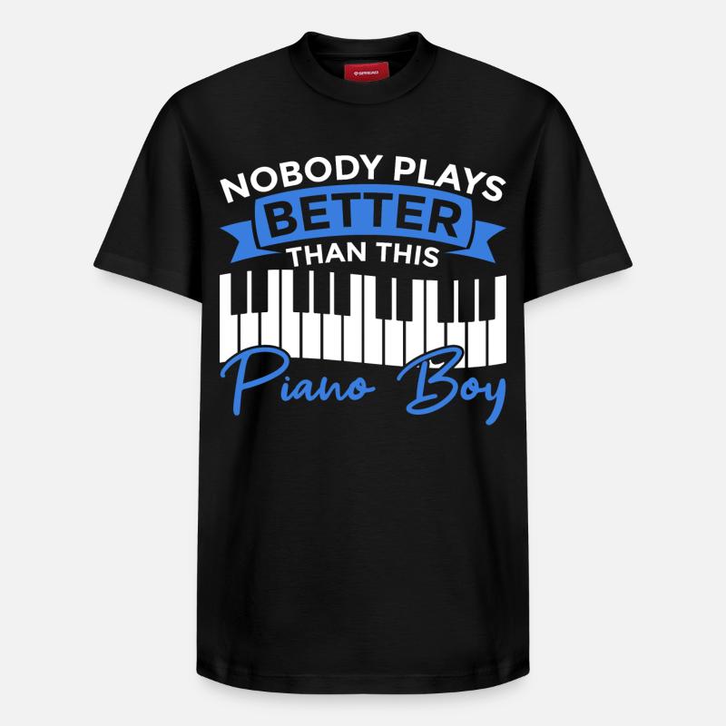 Pianist Junge - Relaxed Unisex Supima Cotton T-Shirt – von SPREAD - Schwarz