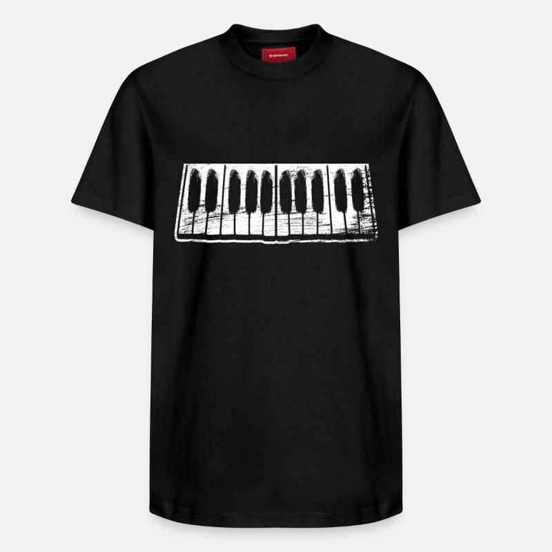Clavier de piano - T-shirt unisexe décontracté en coton Supima – de SPREAD - noir