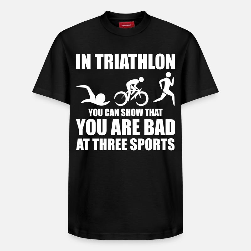 Witziger Triathleten Spruch - Relaxed Unisex Supima Cotton T-Shirt – von SPREAD - Schwarz