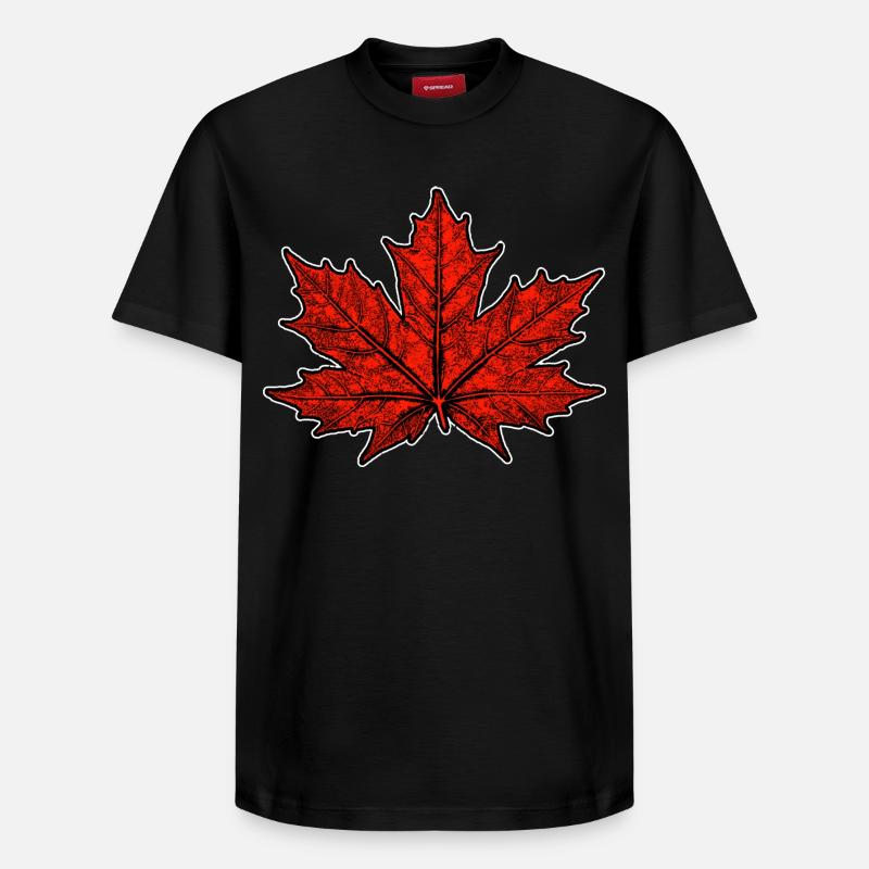 Érable / Feuille - T-shirt unisexe décontracté en coton Supima – de SPREAD - noir