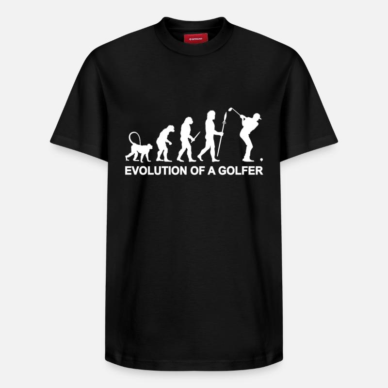 Evolution eines Golfers - Relaxed Unisex Supima Cotton T-Shirt – von SPREAD - Schwarz