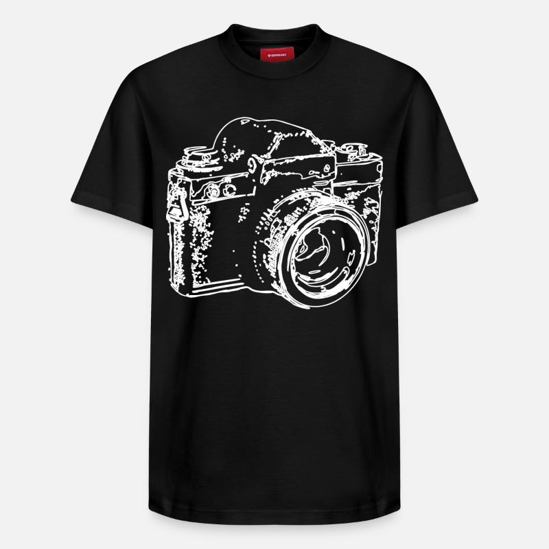 Classic Camera Sketch - Relaxed Unisex Supima Cotton T-Shirt – by SPREAD - black