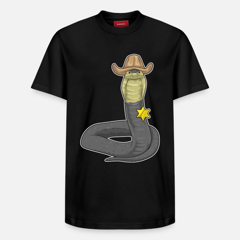 Snake Sheriff Sheriff's Hat - Relaxed Unisex Supima Cotton T-Shirt – by SPREAD - black