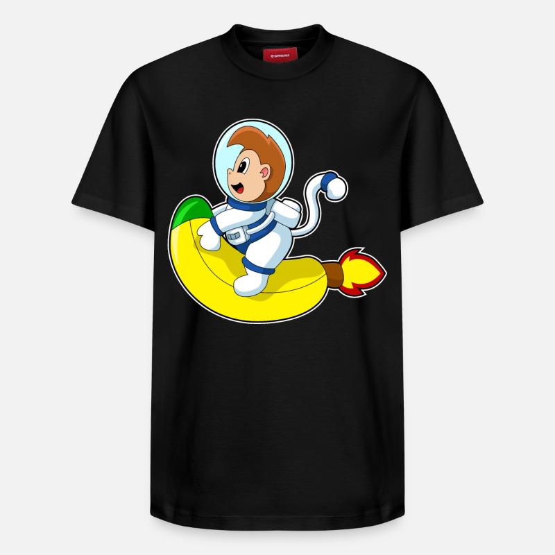 Monkey Banana Astronaute - T-shirt unisexe décontracté en coton Supima – de SPREAD - noir