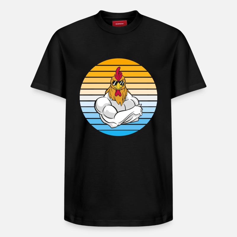 Huhn mit cooler Sonnenbrille - Relaxed Unisex Supima Cotton T-Shirt – von SPREAD - Schwarz