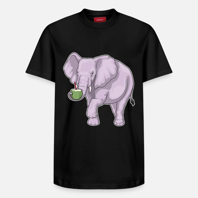 Éléphant Noix de - T-shirt unisexe décontracté en coton Supima – de SPREAD - noir