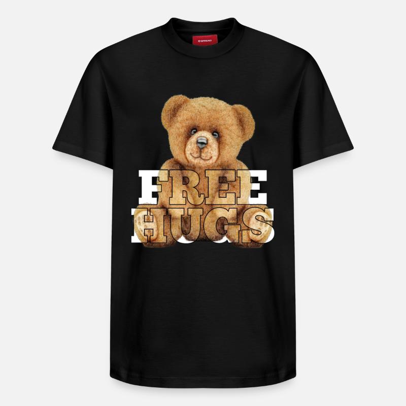 Teddy Free Hugs Cadeau - T-shirt unisexe décontracté en coton Supima – de SPREAD - noir