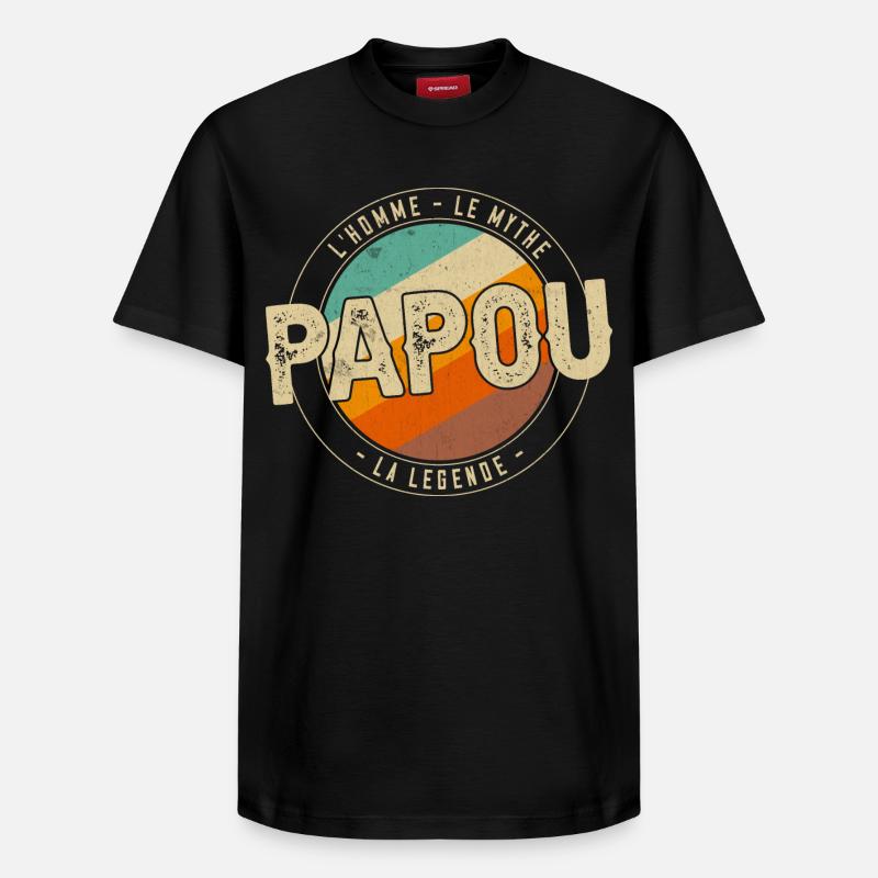 Papou la légende - T-shirt unisexe décontracté en coton Supima – de SPREAD - noir