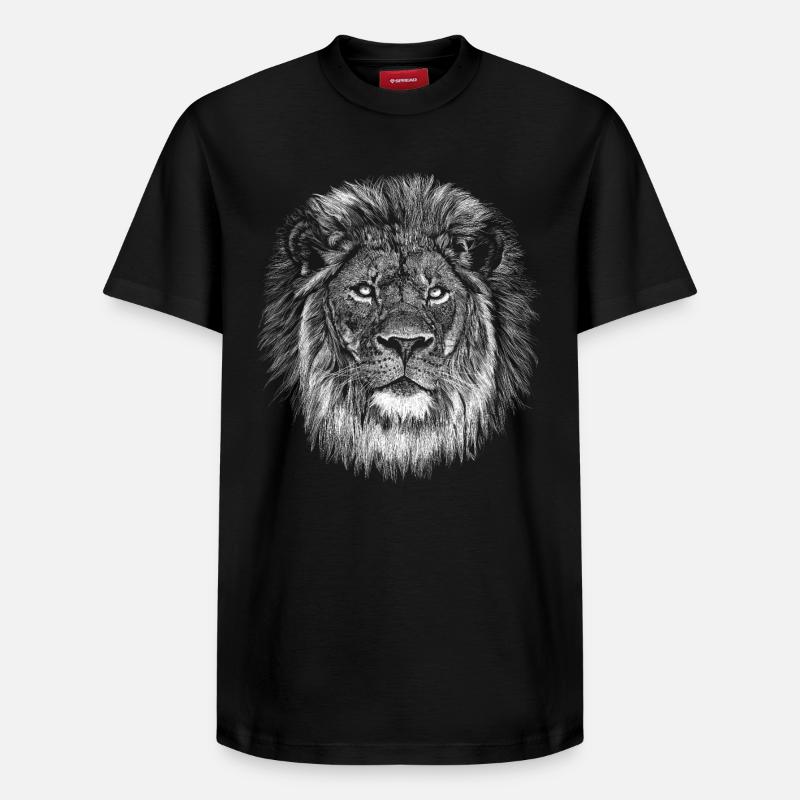 Lion - T-shirt unisexe décontracté en coton Supima – de SPREAD - noir