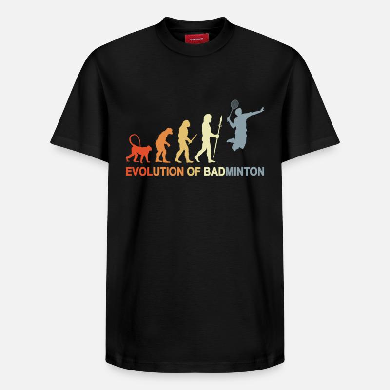 Badminton Evolution - Relaxed Unisex Supima Cotton T-Shirt – by SPREAD - black