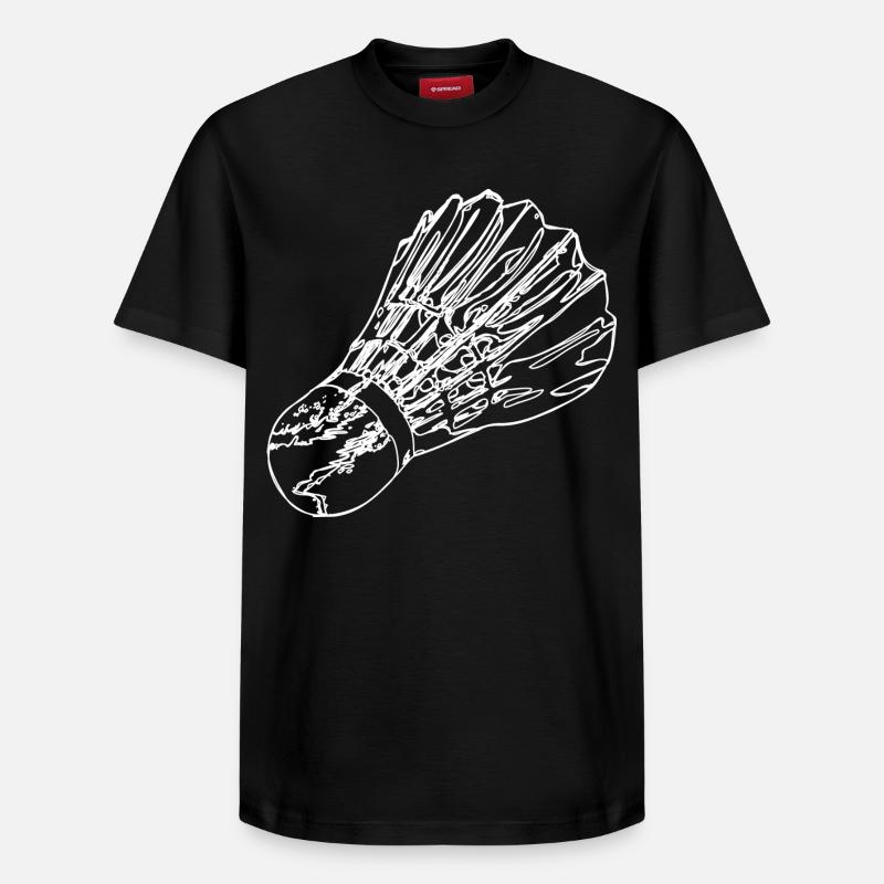 Croquis de badminton - T-shirt unisexe décontracté en coton Supima – de SPREAD - noir