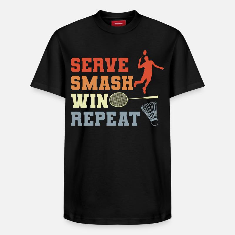 Badminton Routine - Relaxed Unisex Supima Cotton T-Shirt – by SPREAD - black