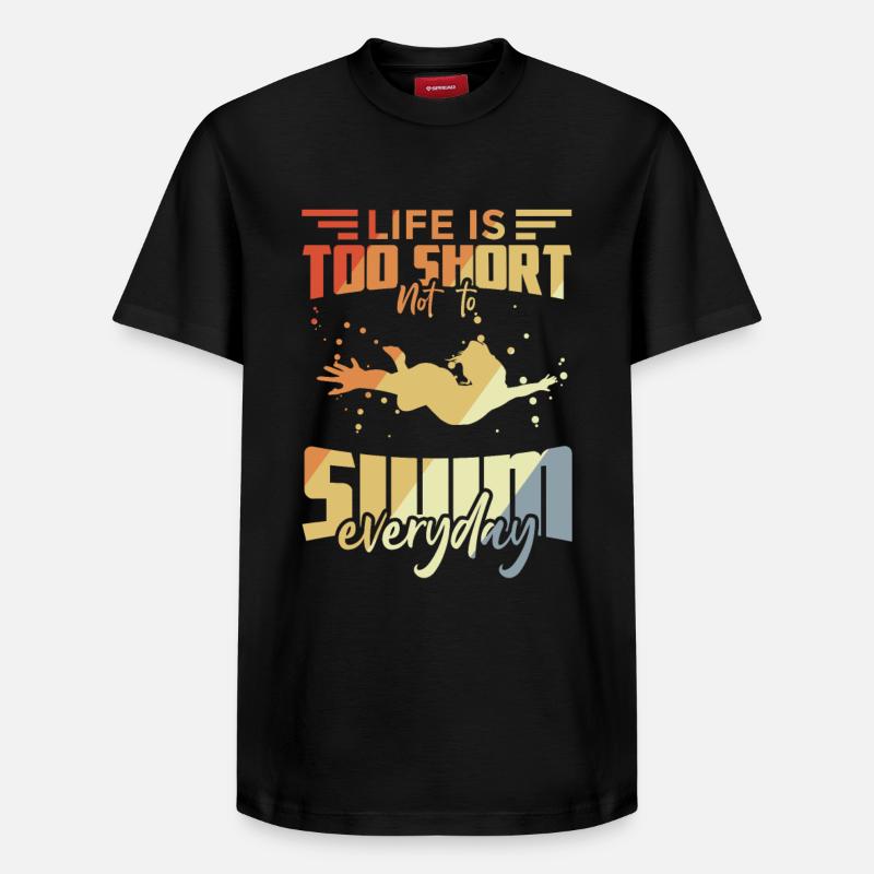 Citations de natation - T-shirt unisexe décontracté en coton Supima – de SPREAD - noir