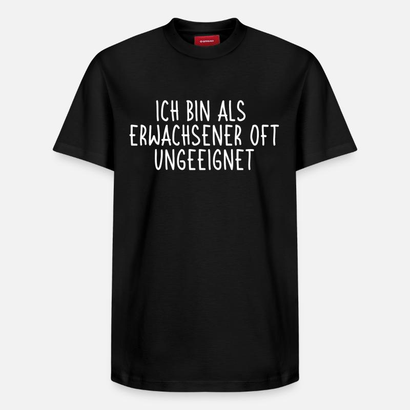 Ich bin als Erwachsener oft ungeeignet - Relaxed Unisex Supima Cotton T-Shirt – von SPREAD - Schwarz