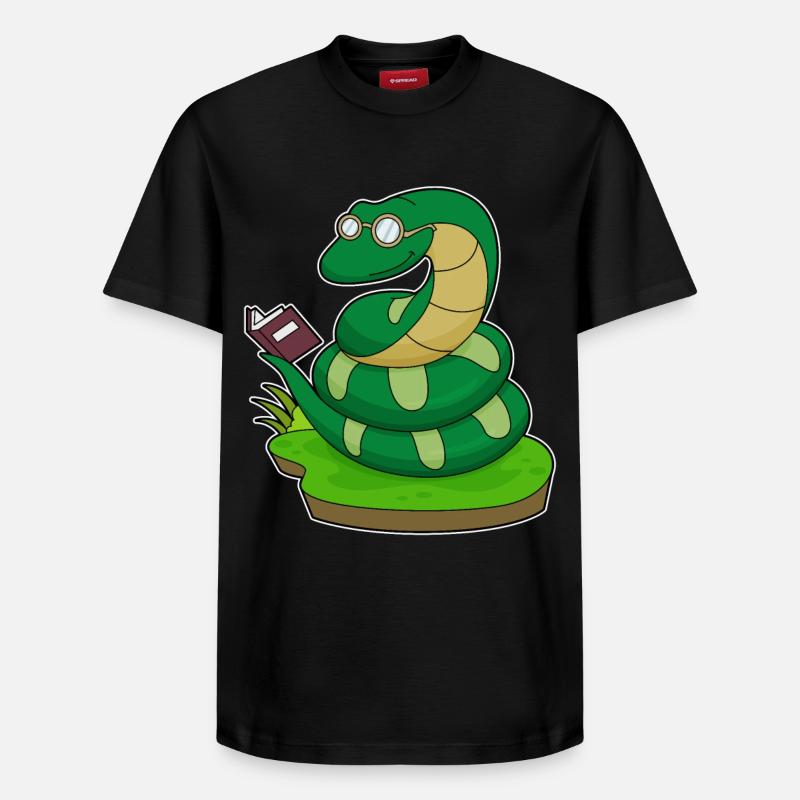 Livre Snake Nerd - T-shirt unisexe décontracté en coton Supima – de SPREAD - noir
