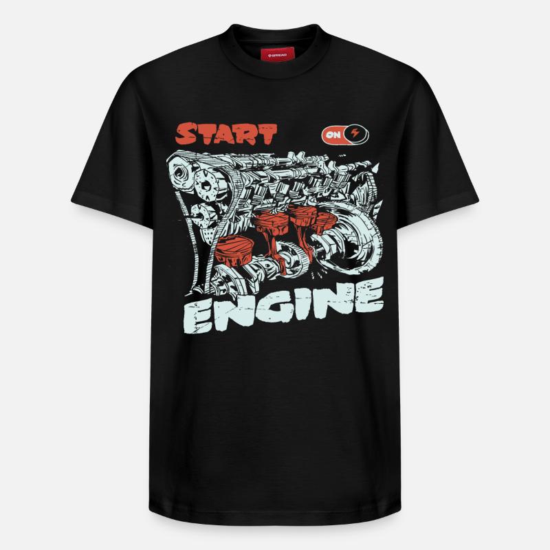 Start the engine, engine, engine - Relaxed Unisex Supima Cotton T-Shirt – by SPREAD - black