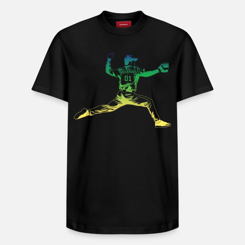Pitcher Baseball - Relaxed Unisex Supima Cotton T-Shirt – von SPREAD - Schwarz