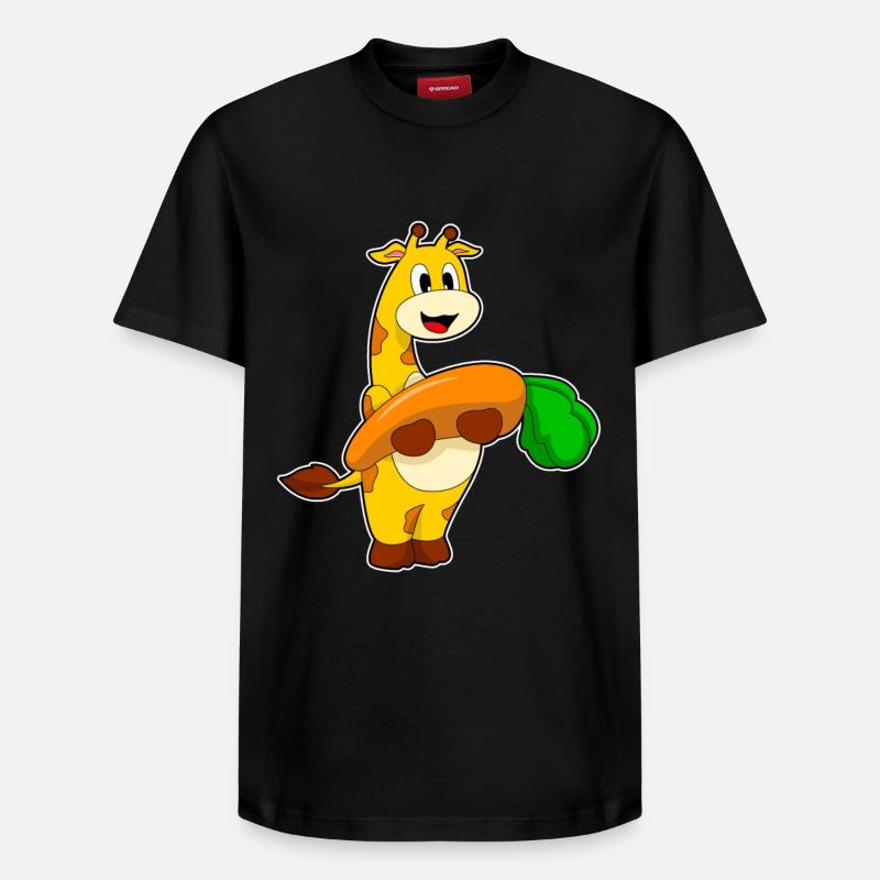 Girafe Carotte - T-shirt unisexe décontracté en coton Supima – de SPREAD - noir