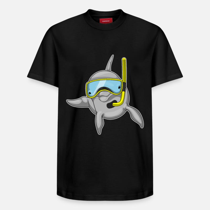 Dolphin Diver Snorkel - T-shirt unisexe décontracté en coton Supima – de SPREAD - noir