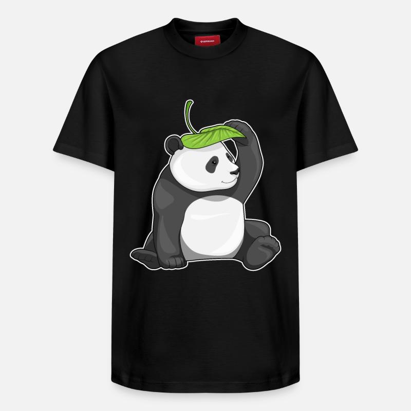Panda Leaf - T-shirt unisexe décontracté en coton Supima – de SPREAD - noir
