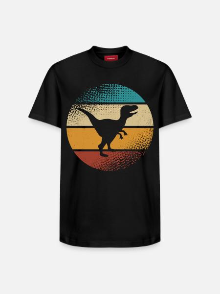 Velociraptor Dino Dinosaurs - Relaxed Unisex Supima Cotton T-Shirt – by SPREAD - black