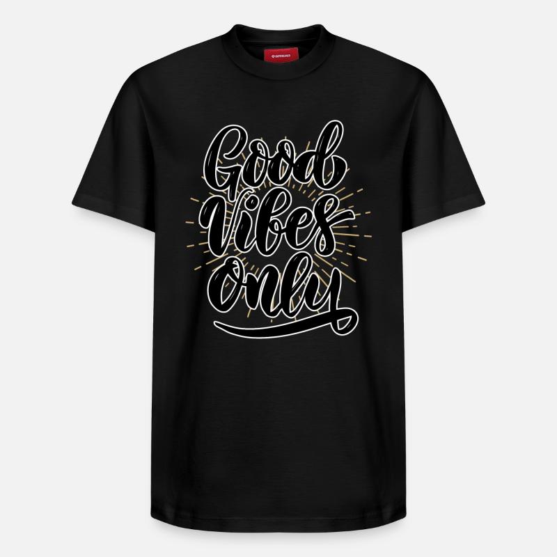 Good-vibes-only - Relaxed Unisex Supima Cotton T-Shirt – von SPREAD - Schwarz