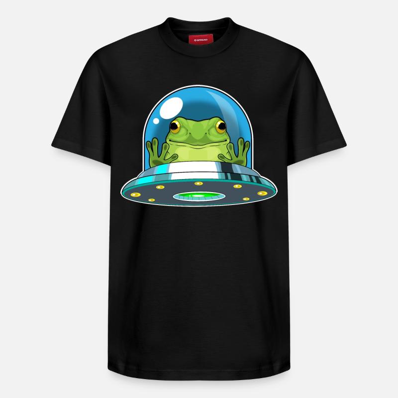 Frog Spaceship Space - T-shirt unisexe décontracté en coton Supima – de SPREAD - noir