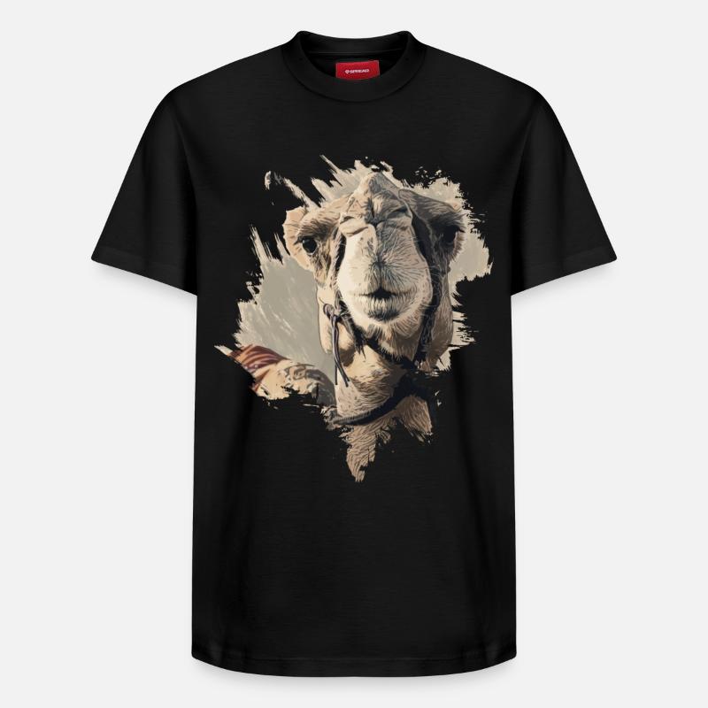 Kamelkopf Kamel - Relaxed Unisex Supima Cotton T-Shirt – von SPREAD - Schwarz